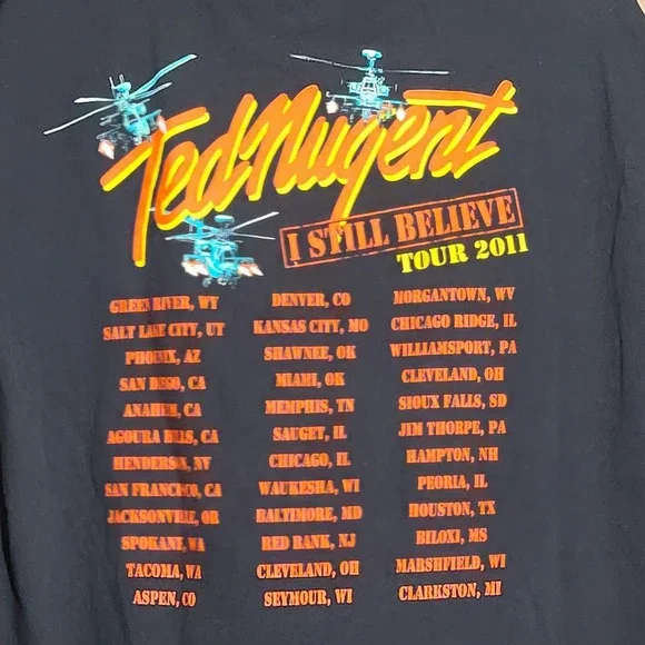 Ted Nugent I Still Believe Tour 2011 Tee - Picture 3 of 5
